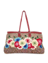 Selleria Floral Tote, &pound;350, Handbags, Brown/Red, Raffia, Front view